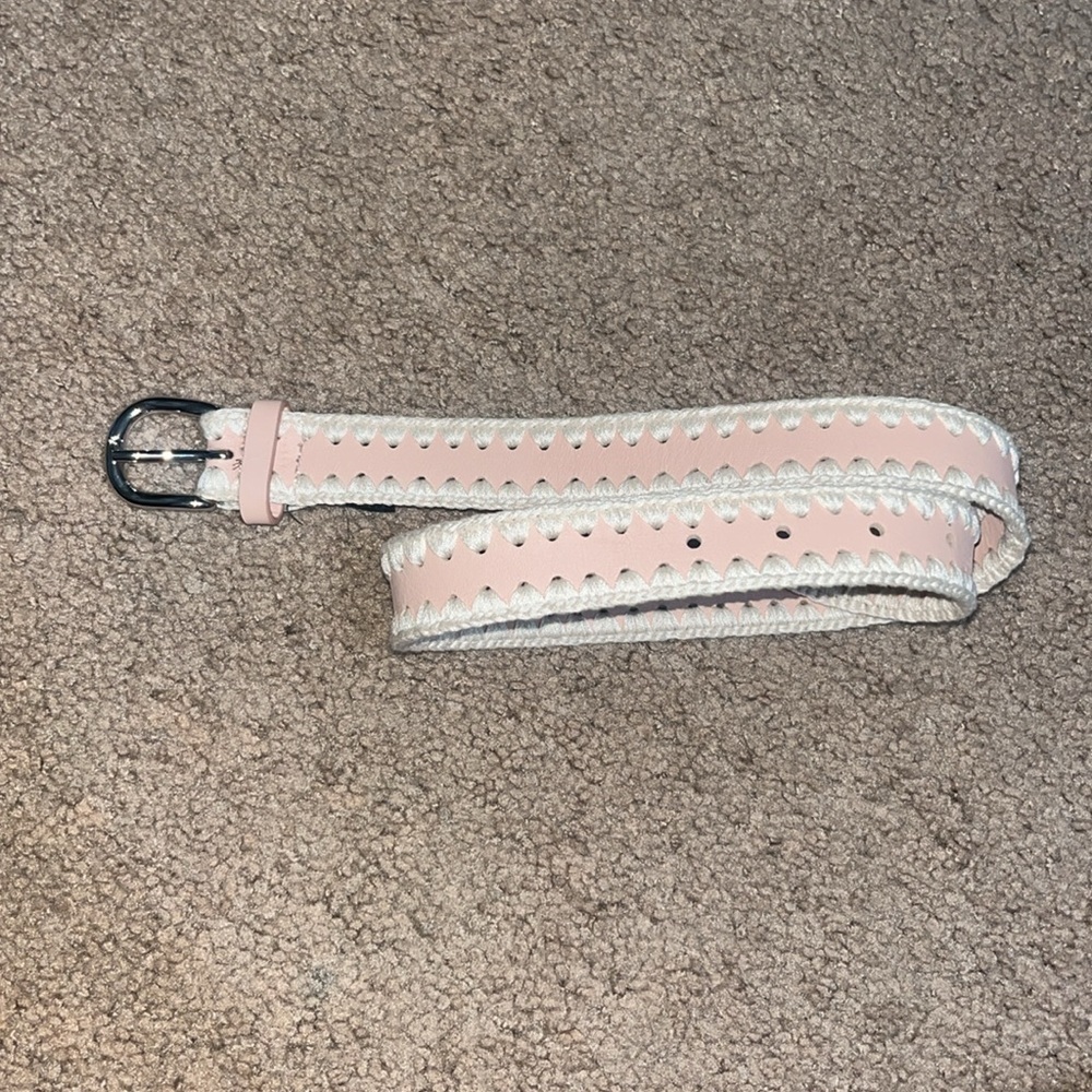 Rachel Comey Thin Crochet Estate Belt Leather Silver Blush XS‎ - Picture 5 of 11